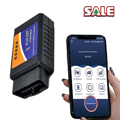 OBD2 ELM 327 Bluetooth Car Scanner Android IOS IPhone Torque Auto Scan Tool • £5.92