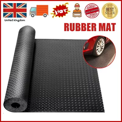 Extra Thick Rubber Garage Flooring Matting Rolls Non-slip Diamond Checker Plate • £13.59