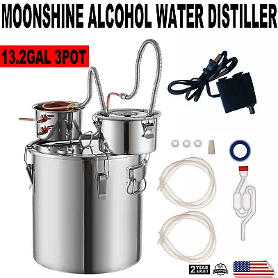 13.2 Gal 50L Moonshine Still Water Wine Alcohol Distiller Brewing Kit 3 Pots • $136.50
