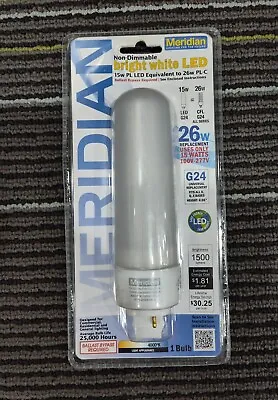 Meridian 13185 26W Bright White LED Bulb Non-Dimmable G24 Base • $8.95