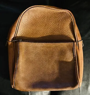 Vintage Tan Leather Rucksack Backpack • $50