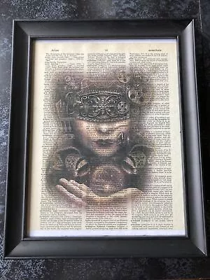 Steampunk Wall Art Printed Semi-Translucent On Vintage Dictionary Page - Framed • $5.91