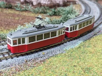 KATO Tram Urban Motorized Red + Trailer Used IN Italy Scale N 1/160 • £79.04