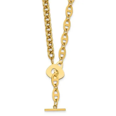 14k Yellow Gold Anchor / Cable Link Toggle 18  Necklace For Women Men 10.52g • $1956