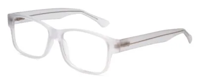 Big & Wide 1 Mens Square Full Rim Designer Reading Glasses In Crystal Clear 60mm • $79.95