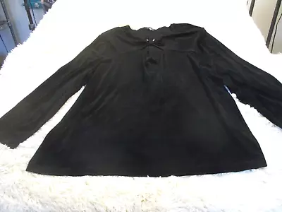 Vikki Vi Shirt Top Womens Size 3X Black Slinky Stretch Crew Neck Pullover USA • $29.99