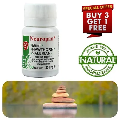 Neuropan Mint Hawthorn Valerian Tablets Natural Sleep Aid Anti Stress Anxiety • £6.59