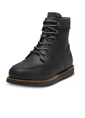 TIMBERLAND Mens 6 Inch Boots NEWMARKET II Black Leather Size-8 Made In Portugal • $125