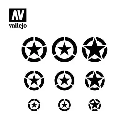 Vallejo Masking Stencils For 1/32 1/48 1/72 WWII USAF Stars Markings • $8.50