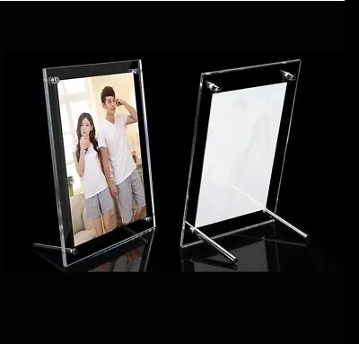 A3/A4 Size Clear Acrylic Photo Frames Perspex Desktop Baby Poster Display Holder • £12.99