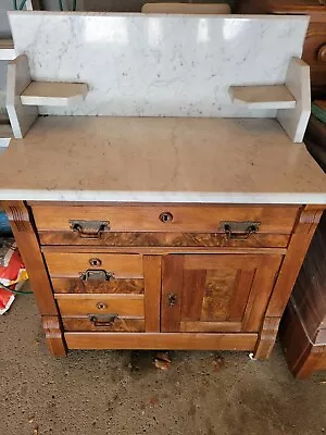 Antique Marble Top Dry Sink Wash Stand Set Both With Marble Tops • $300