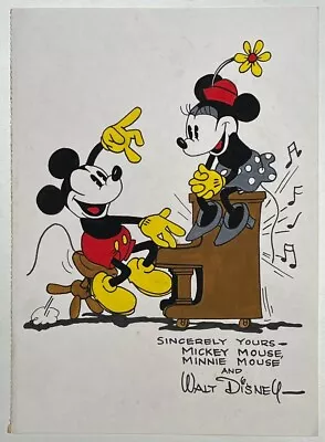 Walt Disney (Handmade) Drawing On Old Paper Signed & Stamped Vtg Art • $129