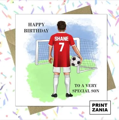 Personalised Manchester United Man U Football Birthday Card Son Grandson Dad BAM • £2.99