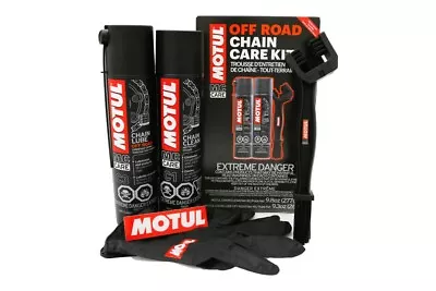 Motul Off-Road Atv MX Chain Care Kit - Contains Gloves Lube Clean Brush 109788 • $36.99