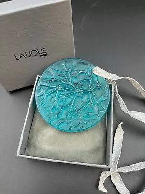 Lalique Paris: 1989 Turquoise Crystal Noel Christmas Tree Ornament With Box • $37.99