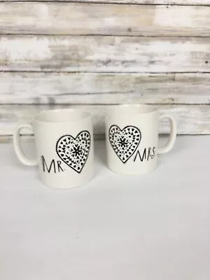 Set Of 2 Mr. And Mrs. Coffee Mugs Natural Life 12 Oz • £12.65