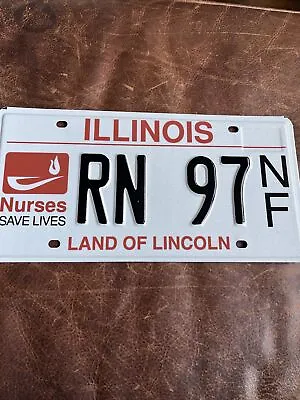 Illinois Nurses Save Lives License Plate Low Digit Graphic Tag # RN 97 Mint • $49.95
