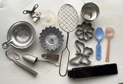 14 Vintage Kitchen Utensils Kitchen Aluminum Gadgets Rosette Timbale • $25