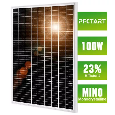 PFCTART 100W 12V Solar Panel Monocrystalline Battery Charging Caravan Boat RV UK • £58.58