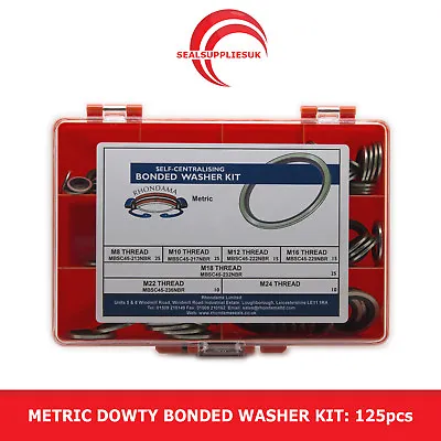 Metric Dowty Bonded Seal/Washer Kit Self Centering - M8 To M24 Thread - 125pcs • £31