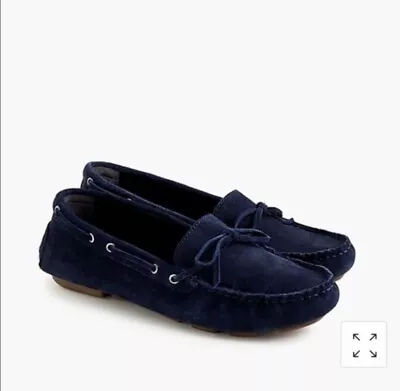 J. Crew Women's NIB Driving Moccasins In Suede - Navy - Size 5.5 • $108