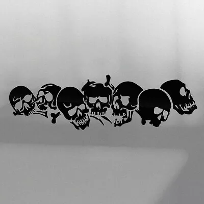 SKULL CHAIN Sticker 300mm BIG Row Of Skulls Horror Vinyl Decal • $11