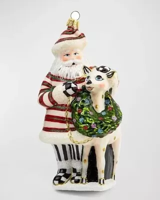 MacKenzie-Childs Granny Kitsch Santa And Reindeer Friend Ornament- New With Box • $125