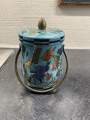 Murray Allen Vintage Lidded Tin Regal Crown  With Birds And Flowers • $35