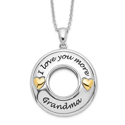 Sentimental Expressions Silver Gold-plated Antique CZ I Love You More Grandma 18 • $111.21