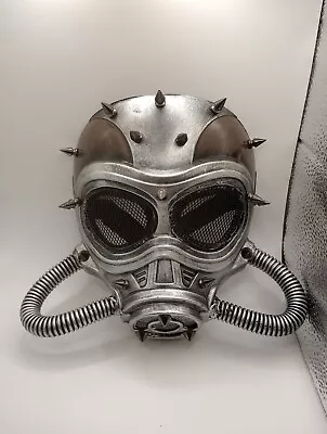  Silver Steampunk Gas Mask With Spikes Adult Halloween Absolutely Cool. • $16