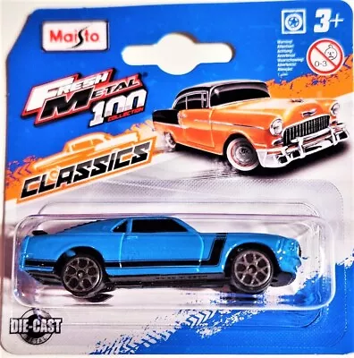 Maisto Fresh Metal 100 Collection Classics Blue Turquoise '70 Boss Mustang • $9.99