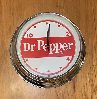 16  Dr Pepper Vintage Logo Sign Red Neon Clock  Mancave/Bar/Garage (NEW IN BOX) • $59