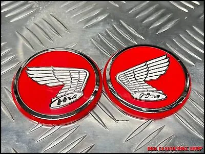 Honda Cafe Racer Bobber Chop Universal  Custom Red Fuel Gas Tank Emblem Badge 62 • £39.84