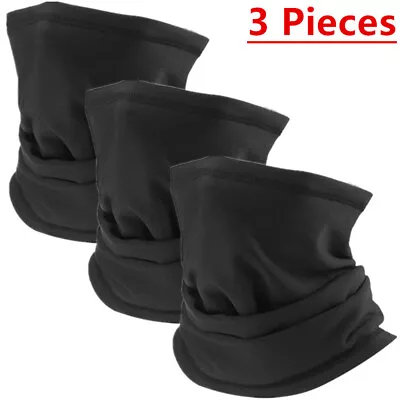 3 Pcs Multi-use Tube Scarf Bandana Head Face Mask Neck Gaiter Head Wear Black  • $9.55