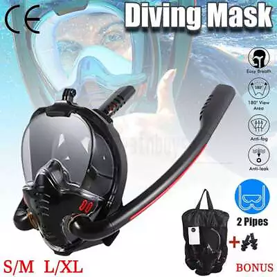 S-XL Full Face Snorkel Mask Breath Swimming Diving Goggle Scuba Glass Anti-Fog • $25.75