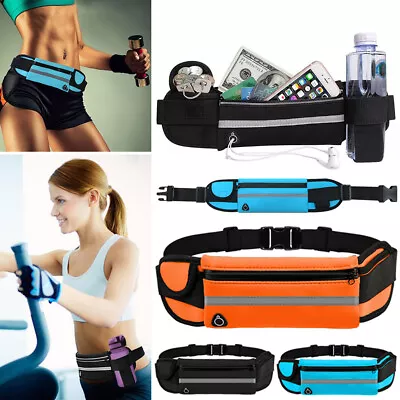 Running Bum Bag Waist Bag Money Wallet Waterproof Fanny Pack Zip Pouch • £9.41