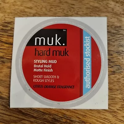 Muk Haircare Citrus Orange Hard Styling Mud Authorised Stockist Sticker  • £1