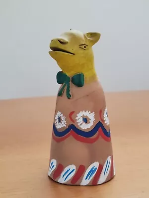 Vintage Mexican Folk Art AGUILAR Sisters Pottery Dog Bell • $29