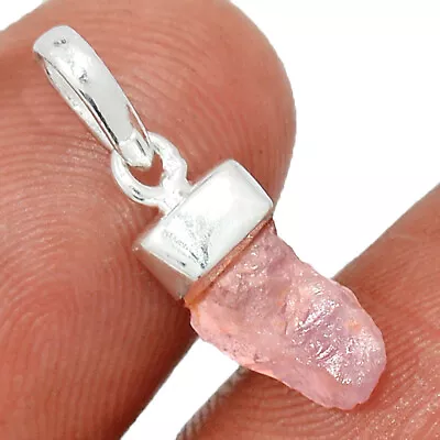 Natural Morganite Rough - Madagascar 925 Sterling Silver Pendant KS31 CP40090 • $10.99