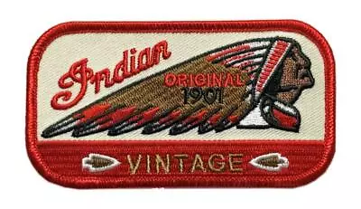 INDIAN Motorcycle Warbonnet 1901 PATCH [iron On Sew On-4.0  X 2.25  ] • $7.99