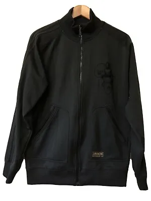$78 • Buy Adidas Muhammad Ali Zaire Jacket Sweater Black Sz Medium Full Zip 3 Stripe Logo
