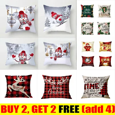 £1.59 • Buy NEW UK Christmas Xmas Reindeer Cushion Cover Pillow Case Home Decor Snow 18 