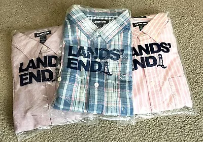 Land's End Lot 3 Sail Rigger Oxford Shirts Large Tall New Package Men's Casual • $49.99