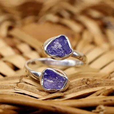 Beautiful Tanzanite Raw 925 Sterling Silver Adjustable Ring • $22.50