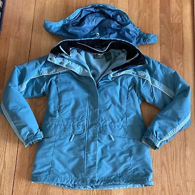 LL Bean Weather Channel 3-In-1 WP Winter Jacket Women's Medium Blue • $34.99