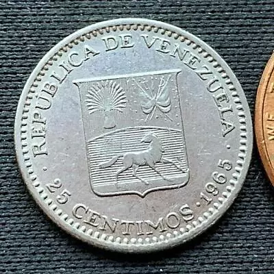 1965 Venezuela 25 Centimos Coin AU UNC       #K2229 • $7.20
