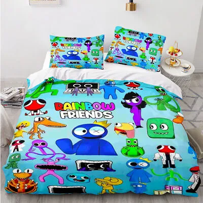 3D Rainbow Friends Roblox Quilt Duvet Cover Bedding Set Pillowcase Single Double • £19.99