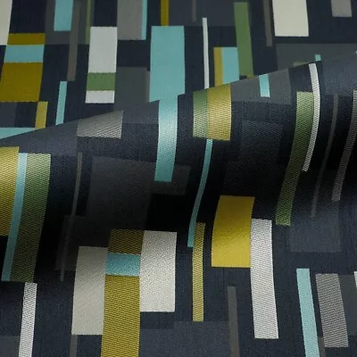 CF Stinson Color Block Coastline Navy Aqua Green Modern Upholstery Fabric • $19.95