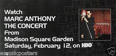 MARC ANTHONY  WATCH FROM MADISON SQUARE GARDEN ON FEB 12th  - U.S. PROMO POSTER  • $17.17