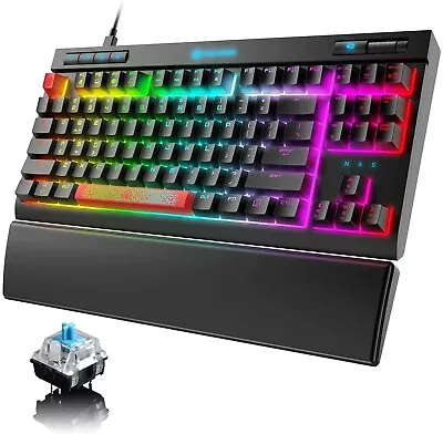 $51.09 • Buy RGB Mechanical Gaming Keyboard Blue Switches Multimedia Controls & Volume Wheel